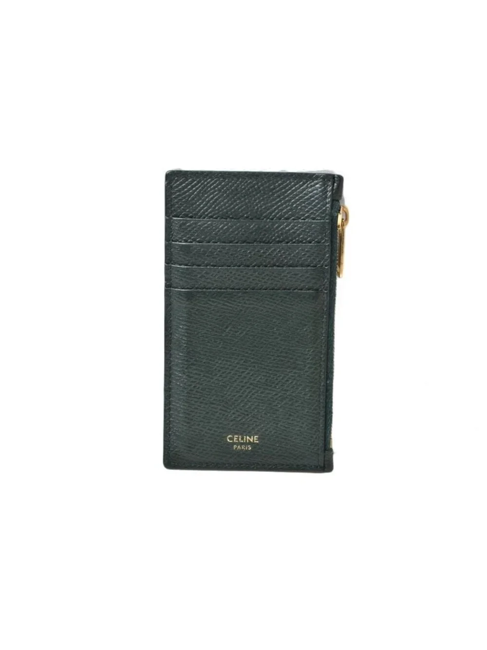 Celine Coin Purse Card Slot Compact with Zip Fragment Case Green
